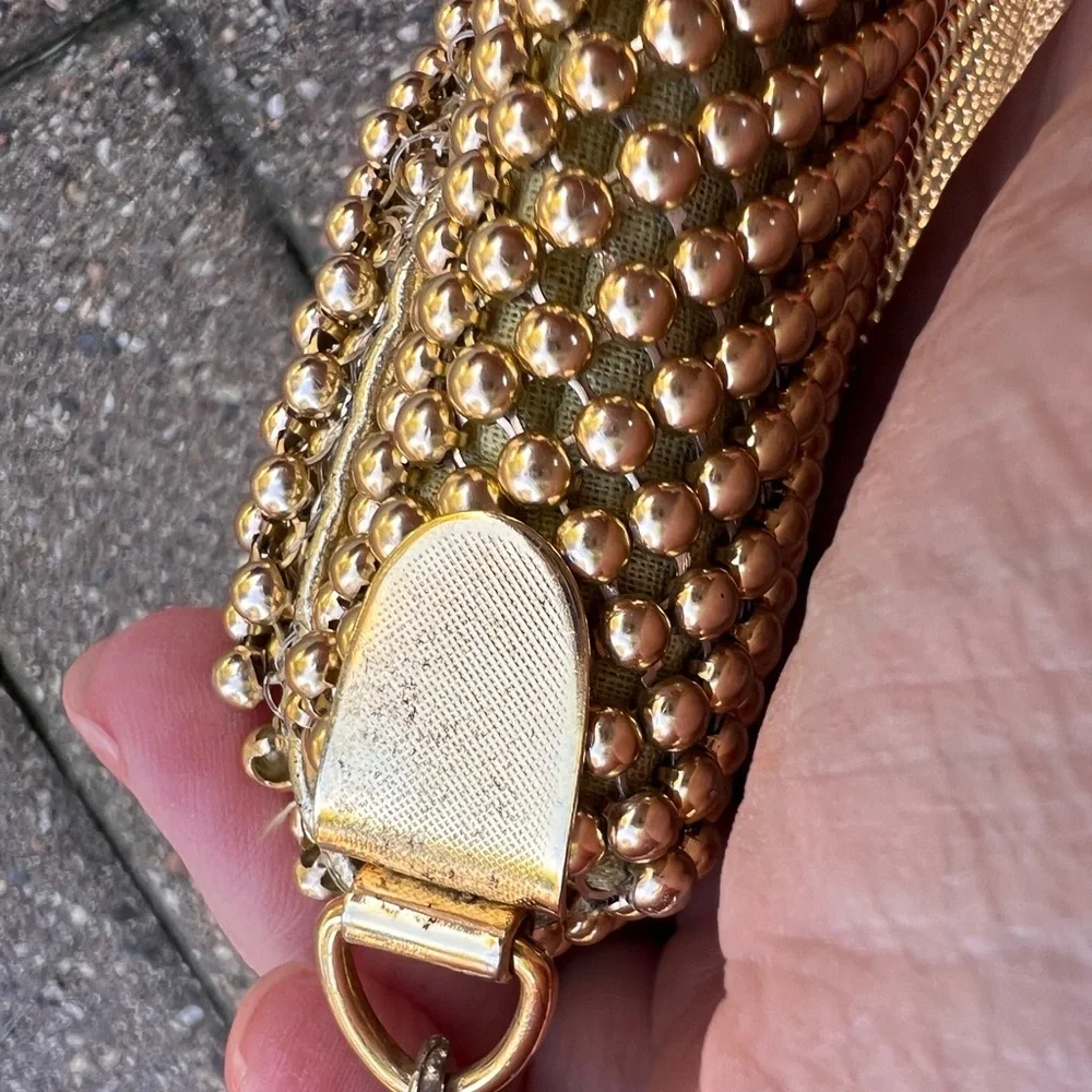 Bueno Gold Beaded Clutch with Chain Strap - Picture 6 of 11